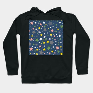 Colourful Constellation of Stars on Blue Background Hoodie